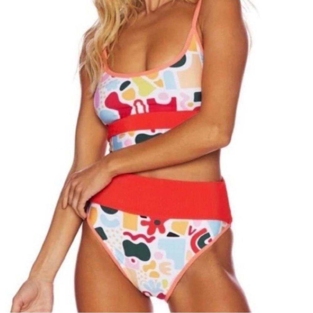 Beach Riot Red - Emmy Abstract Bikini (Bottom only)